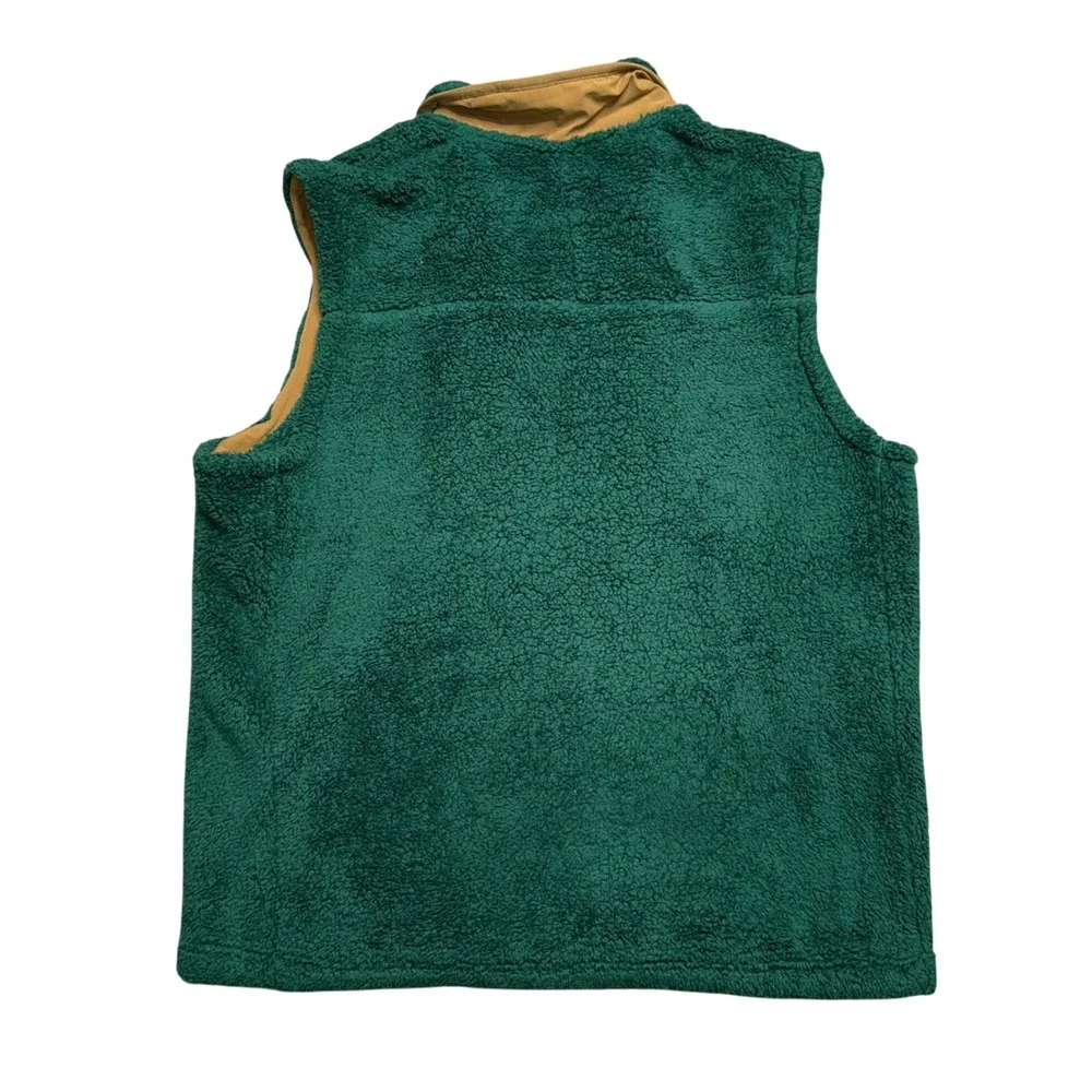 The North Face Sherpa Fleece Vest Mens XL Green Excellent Full Zip High Pile